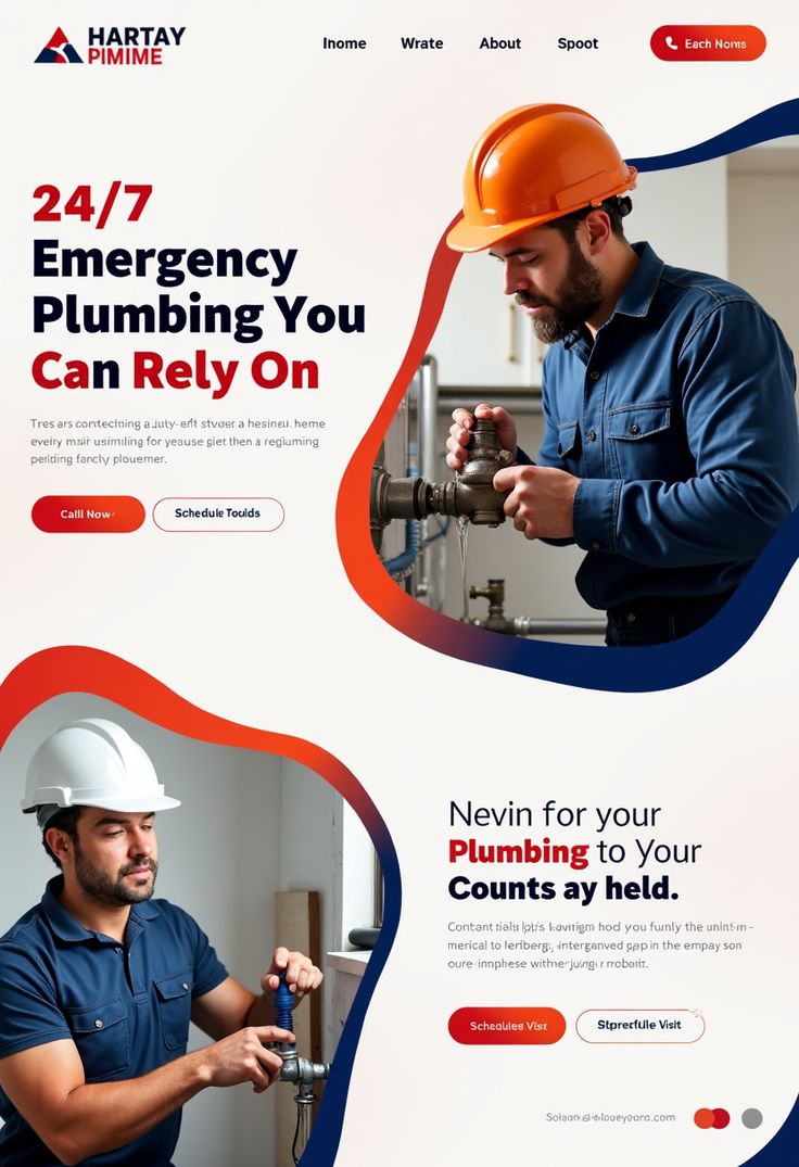 Emergency Plumbing Website Design _ 24_7 Services Mockup